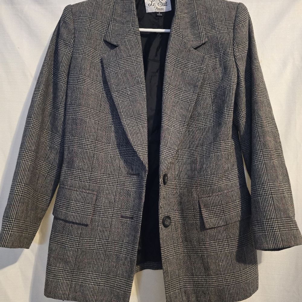 Le Suit Women's Blazer 80s style plad vintage